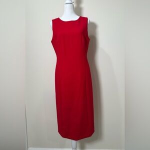 NWT J. Crew Vibrant Red Midi Dress Size 6